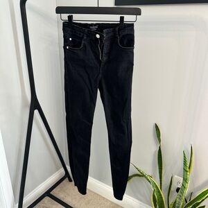 Zara Black high Waist Skinny Jean Denim Size 4